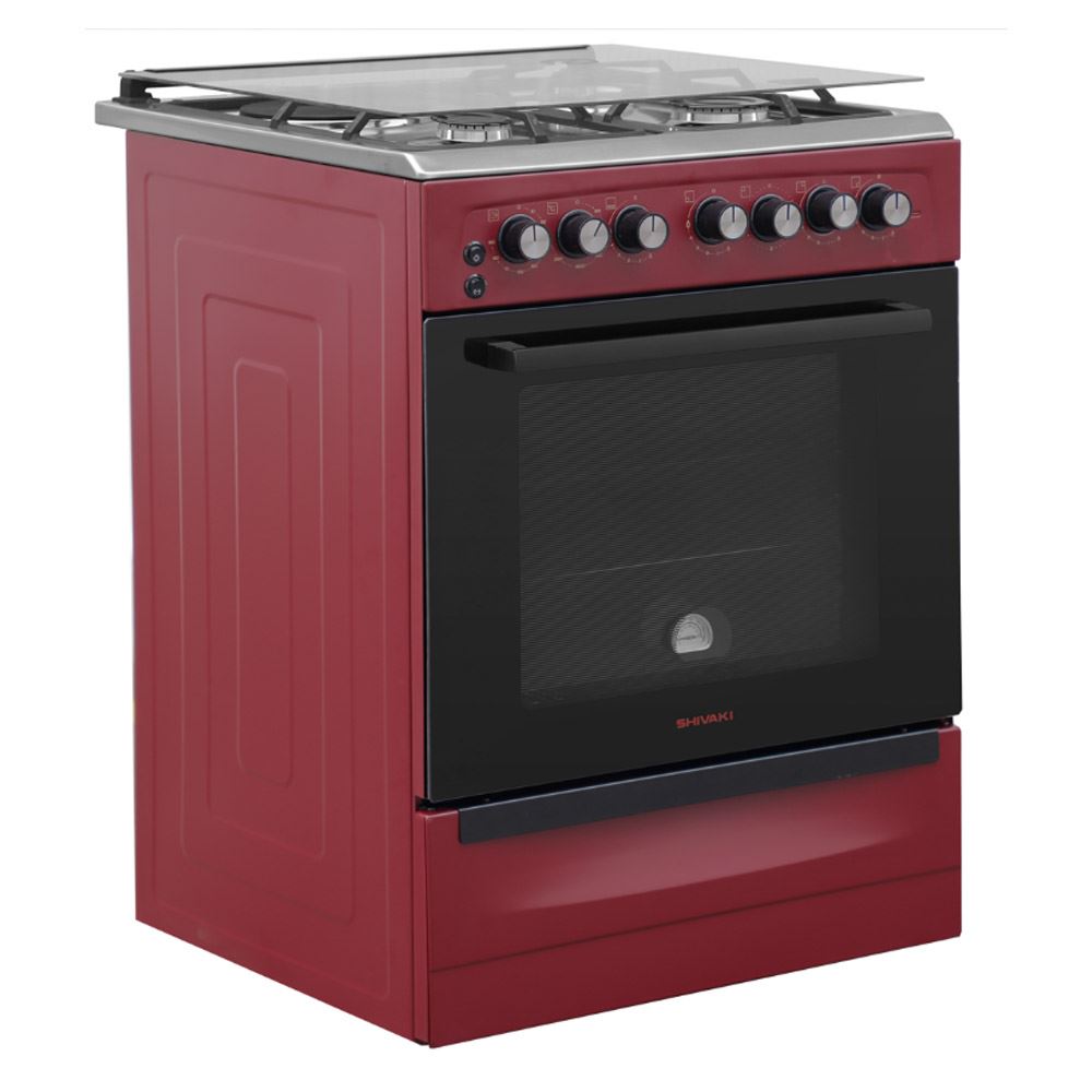 Gaz plita 6302-K Shivaki KP Bordo Mat Inox