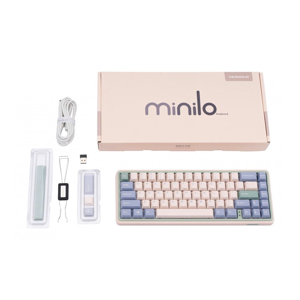 Klaviatura Varmilo Minilo VXT67 Eucalyptus [Gateron G Pro 2.0 Red Switch] / EN Yellow | ERC