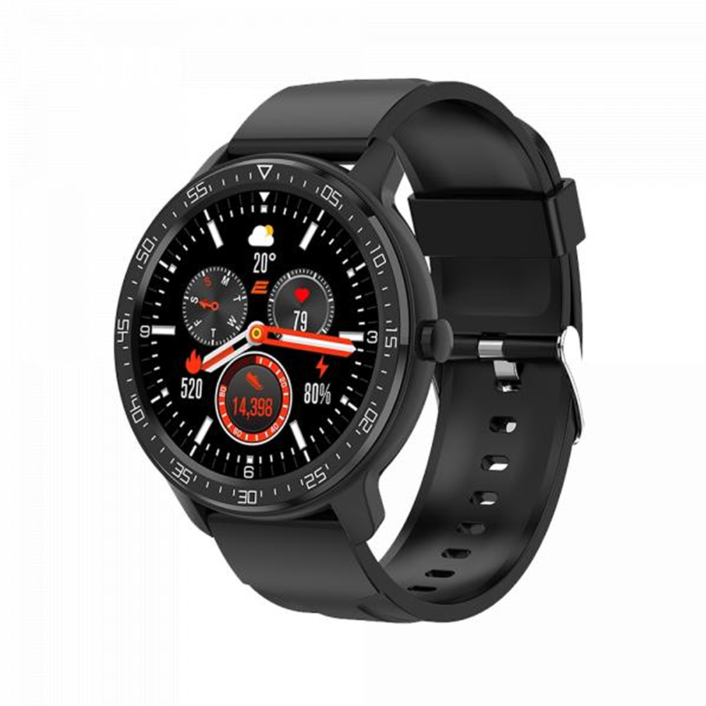 AQlli soat 2E Alpha X 46 mm, Qora - Kumush rang | ERC