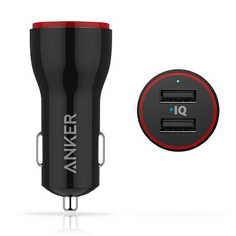 Avtomobil zaryadlovchi qurilmasi Anker PowerDrive 2 24W 2-Port Car Charger (Black) (A2310H11)