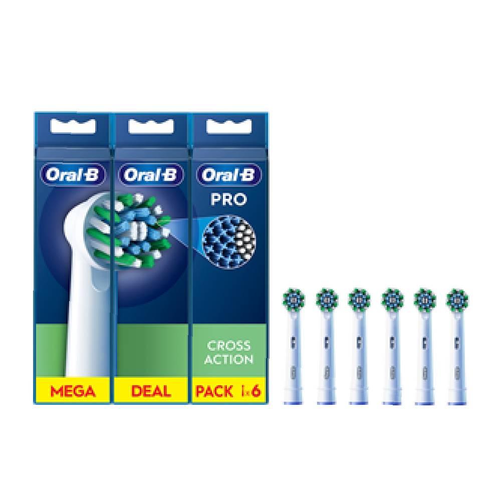Elektr Tish Cho‘tkasi Uchun Almashtiriladigan Boshlar! Oral-B Pro Cross Action (6 dona)