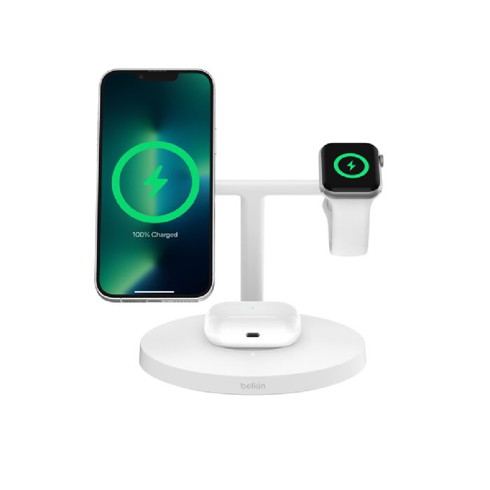Magnitli Quvvat Banki Belkin BoostCharge Pro 3 tasi 1 da, Oq (WIZ032ttWH)