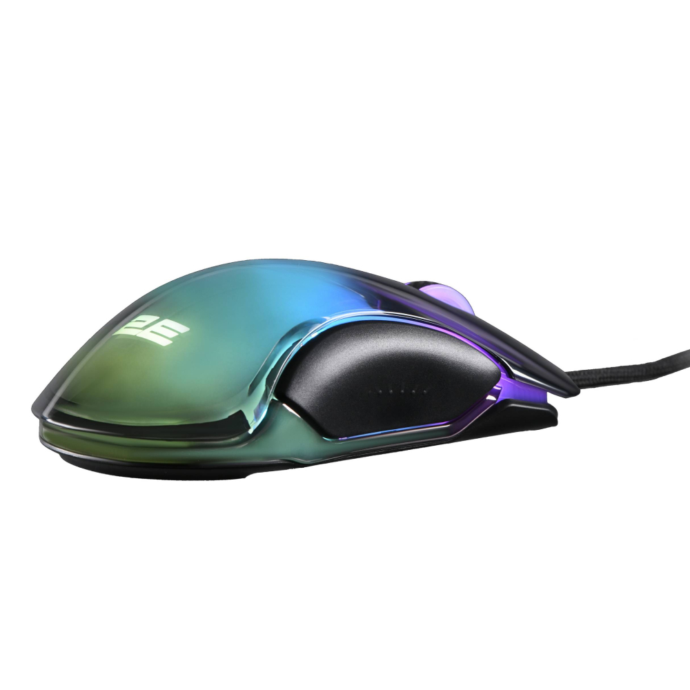 Simli sichqoncha 2E Gaming MG345 Transparent RGB, Black / ERC (2E-MG345TR)