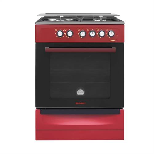 Gaz plita 6300-K Shivaki KP Bordo rang, Mat sirtli