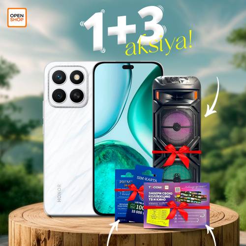 Honor X8c 8/256GB (White) + Gift: Karaoke Speaker + 100 GB Internet + 3 Months of Free TV-COM