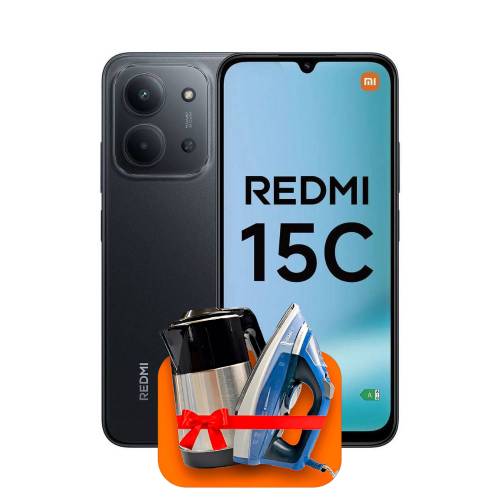 Xiaomi Redmi 15C 4/128ГБ (Чёрный) + (Утюг или электрочайник) + 100 ГБ интернета + 3 месяца ТV-COM в подарок!