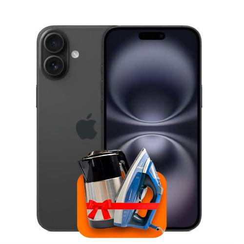 Apple iPhone 16 Plus 128ГБ (Чёрный) + (Утюг или электрочайник) + 100 ГБ интернета + 3 месяца ТV-COM в подарок!